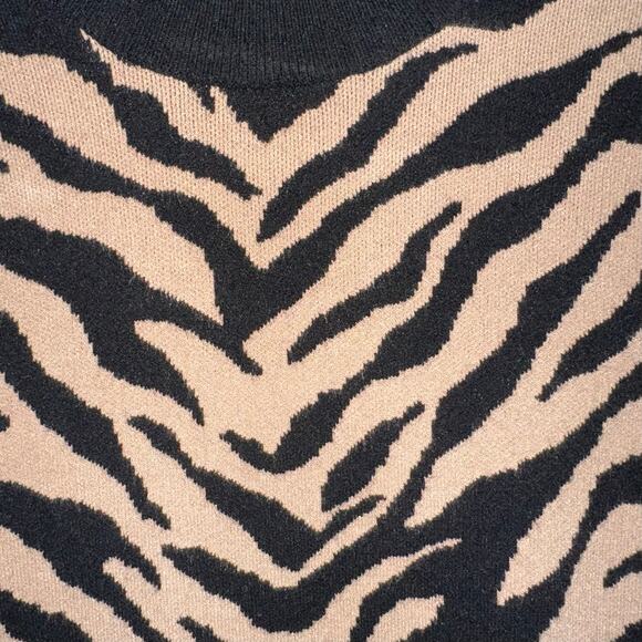 A.L.C. Lola Black & Tan Tiger Print Knit Sweater Size Small - Picture 8 of 16